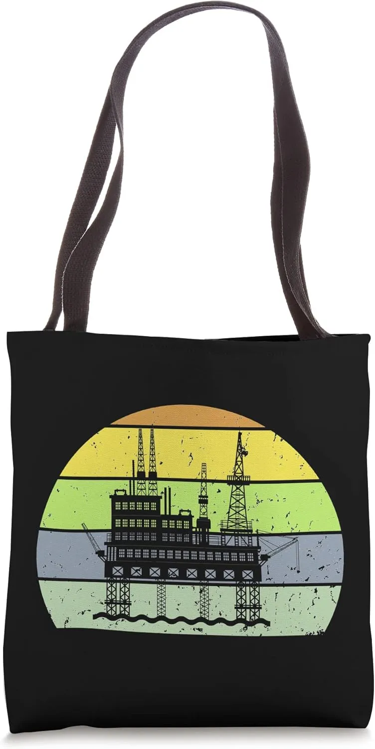 Retro Oil Petroleum Vintage Oil Petroleum Silhouette Oil Tote Bag