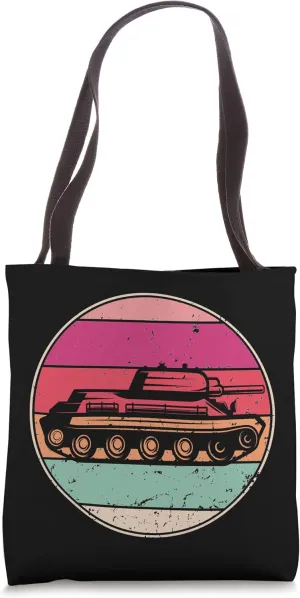 Retro Tank Vintage Tank Silhouette Tanker Cassic Car Lover Tote Bag