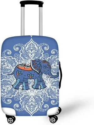 Reusable Zipper Suitcase Cover, Fashion Suitcase Protective Covers Anti-Theft & Acratchproof Waterproof for Luggage Travel Cases Elephant