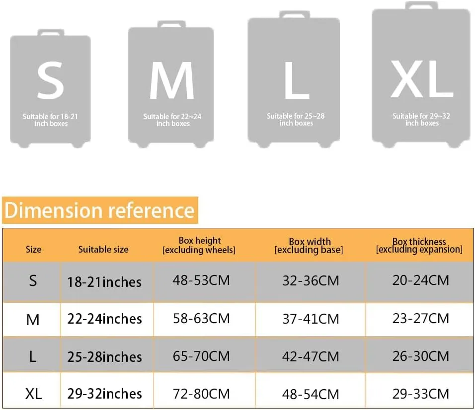 Reusable Zipper Suitcase Cover, Fashion Suitcase Protective Covers Anti-Theft & Acratchproof Waterproof for Luggage Travel Cases Elephant