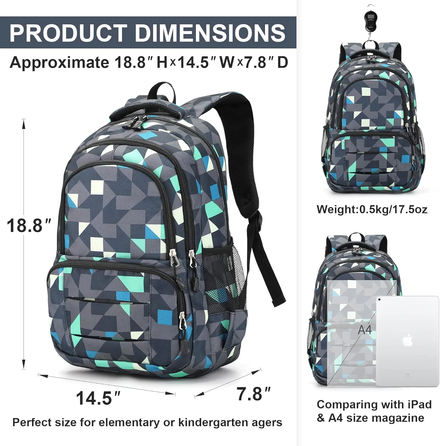 rickyh style Lightweight Elementary Durable Backpack Student Kids Waterproof Backpack