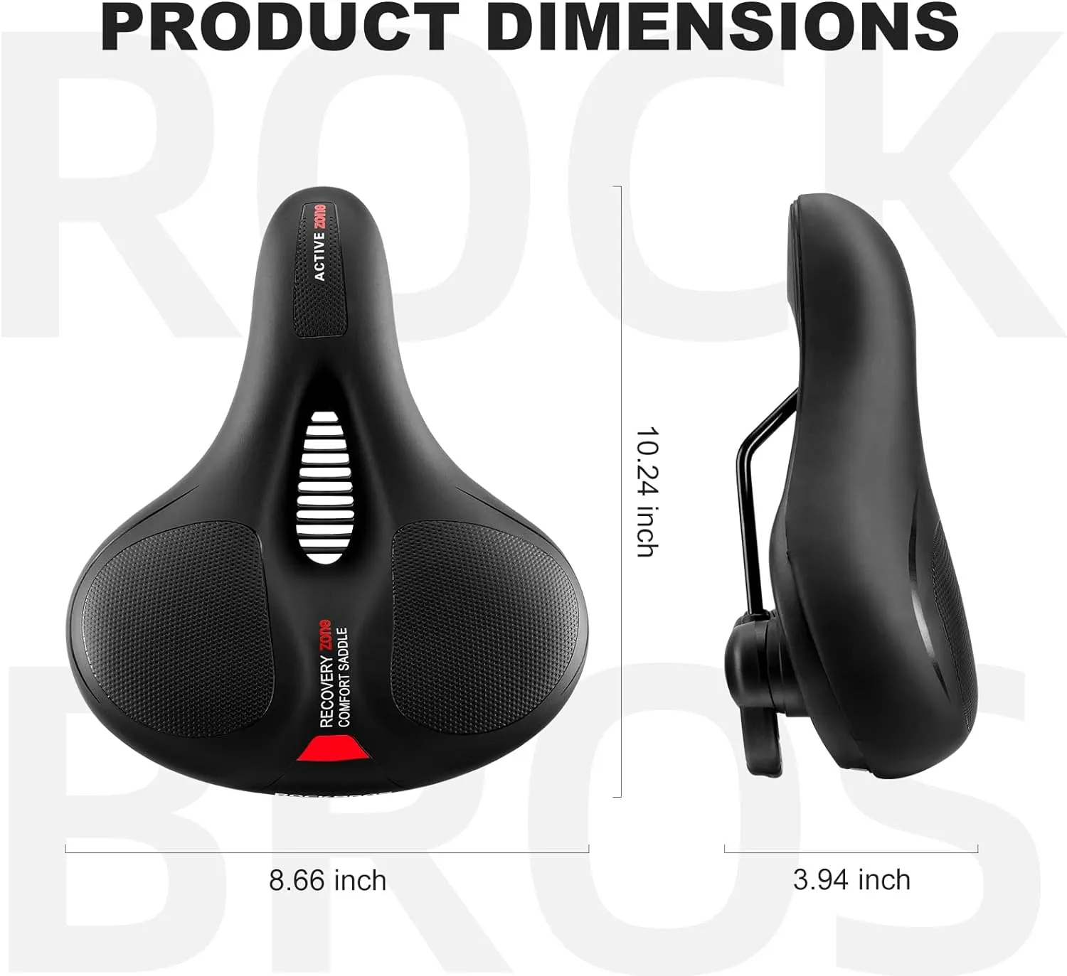 ROCKBROS Bike Seat Comfort Bike Saddle Mountain Bicycle Accessories for Men Women Soft Wide Bike Seat Cushion Dual Shock Absorbing with Reflective Strip