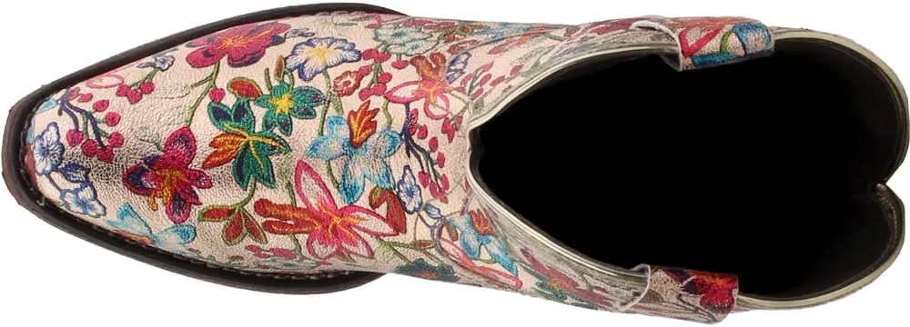 ROPER Womens Ingrid Floral Metallic Snip Toe Casual Boots Ankle Low Heel 1-2" - Multi