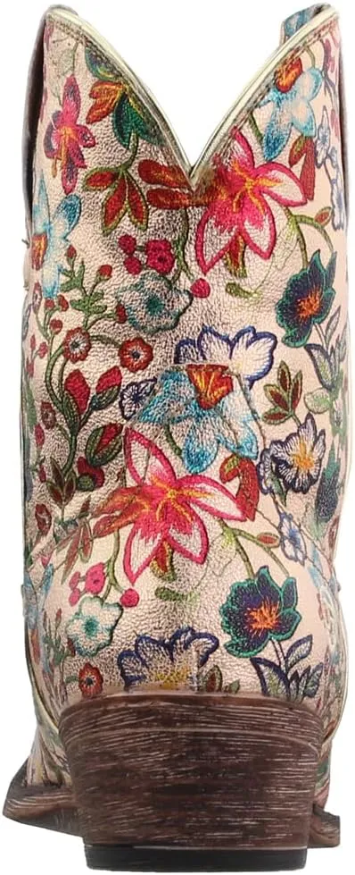 ROPER Womens Ingrid Floral Metallic Snip Toe Casual Boots Ankle Low Heel 1-2" - Multi