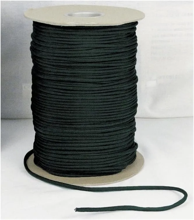 Rothco Nylon Paracord 550lb 600 Ft Spool (Black, 600 ft)