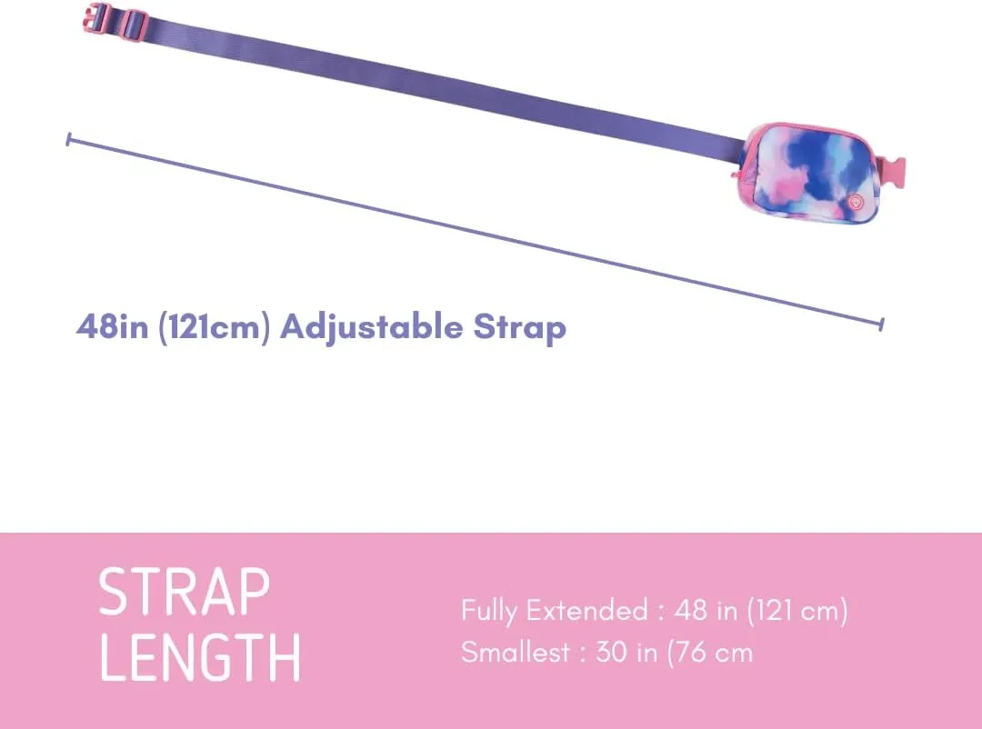 Rubina Anywhere Belt Bag | Crossbody Bag for Women | Unisex Hip Waist Pack for Hiking, Workout, Running, Traveling, Festivals | Chest Bag | Adjustable Strap | Cotton Candy