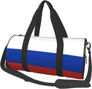 Russian Flag Duffel Bag Foldable Gym Bag For Men Women, Lightweight With Inner Pocket For Travel Sports