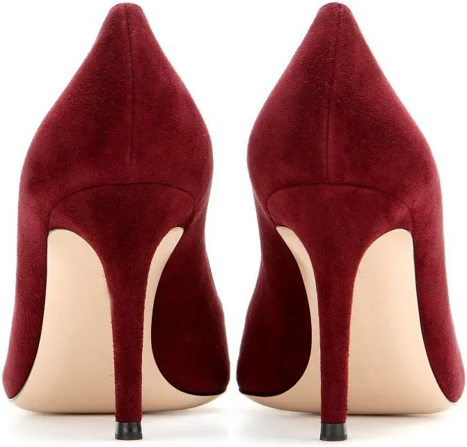 SAMMITOP Women's Classic 80mm High Heel Pumps Pointed Toe Office Work Dress Shoes