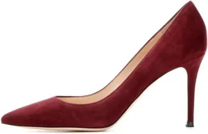 SAMMITOP Women's Classic 80mm High Heel Pumps Pointed Toe Office Work Dress Shoes