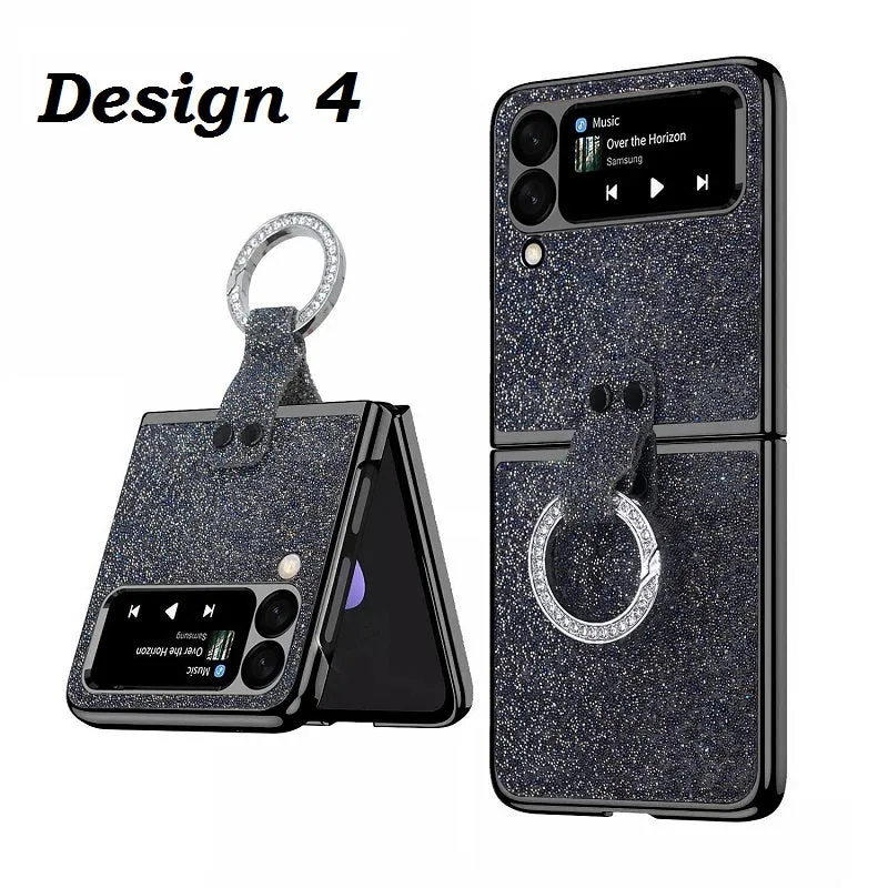 Samsung Galaxy Z Flip 3 Slim Case With Ring Shiny Bling Diamond Plating Case