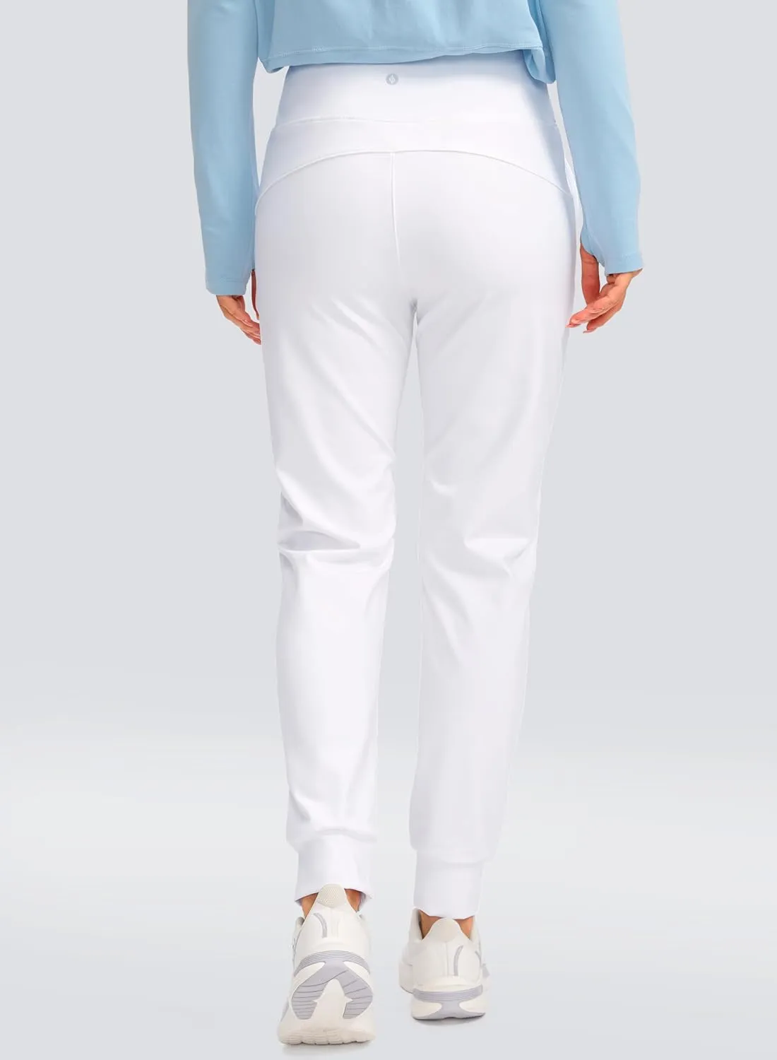 SANTINY Women's Fleece Lined Joggers Water Resistant High Waisted Thermal Sweatpants Winter Pants Hiking Running Pockets