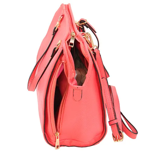 Satchel Style Purse W-holster - Coral