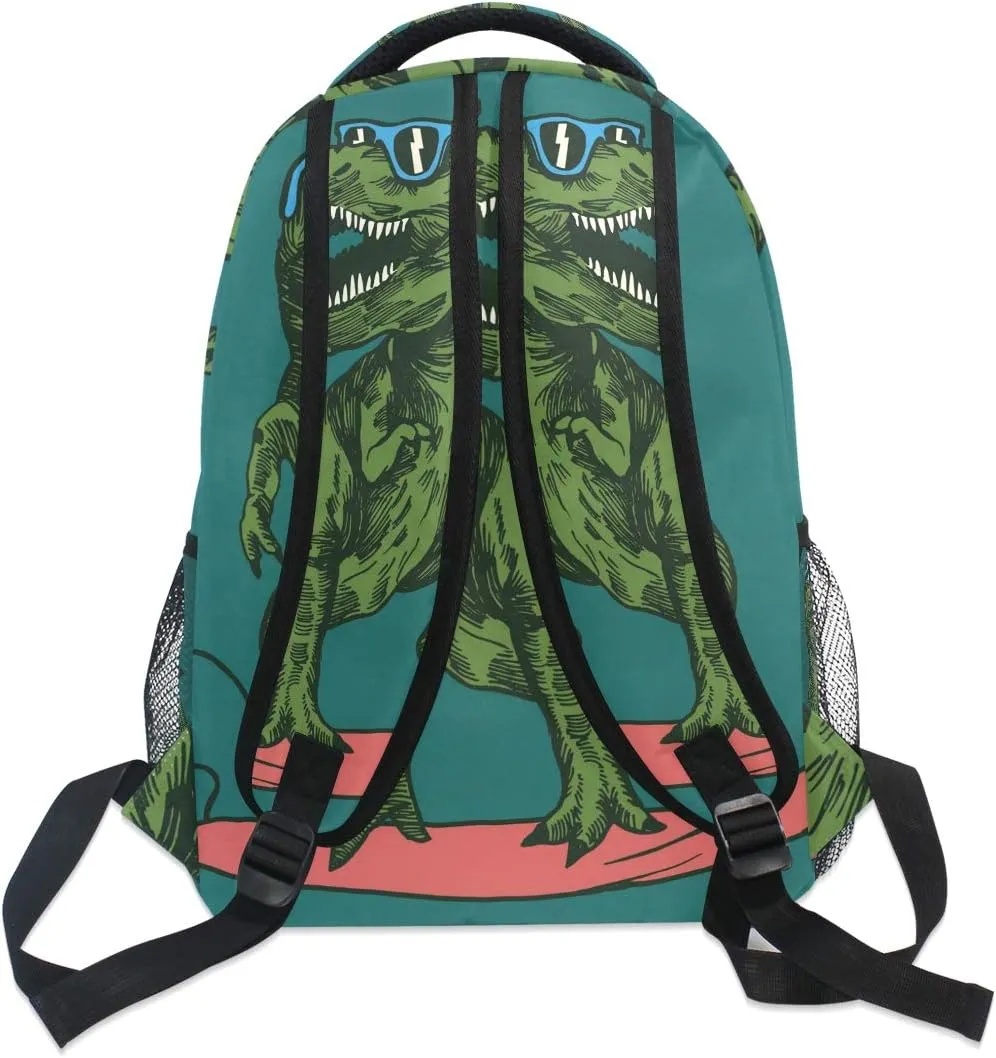 School Backpack Skateboard Dinosaur Teens Girls Boys Schoolbag Travel Bag