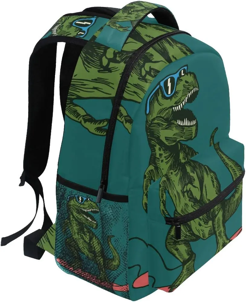 School Backpack Skateboard Dinosaur Teens Girls Boys Schoolbag Travel Bag