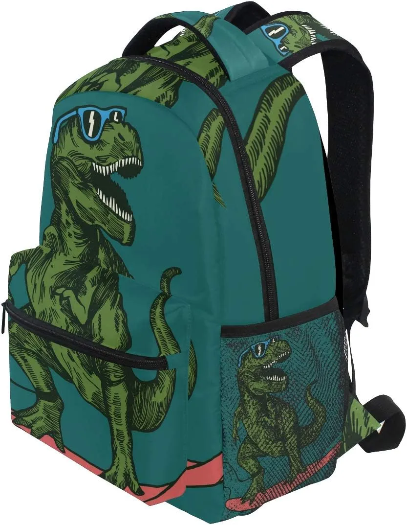 School Backpack Skateboard Dinosaur Teens Girls Boys Schoolbag Travel Bag