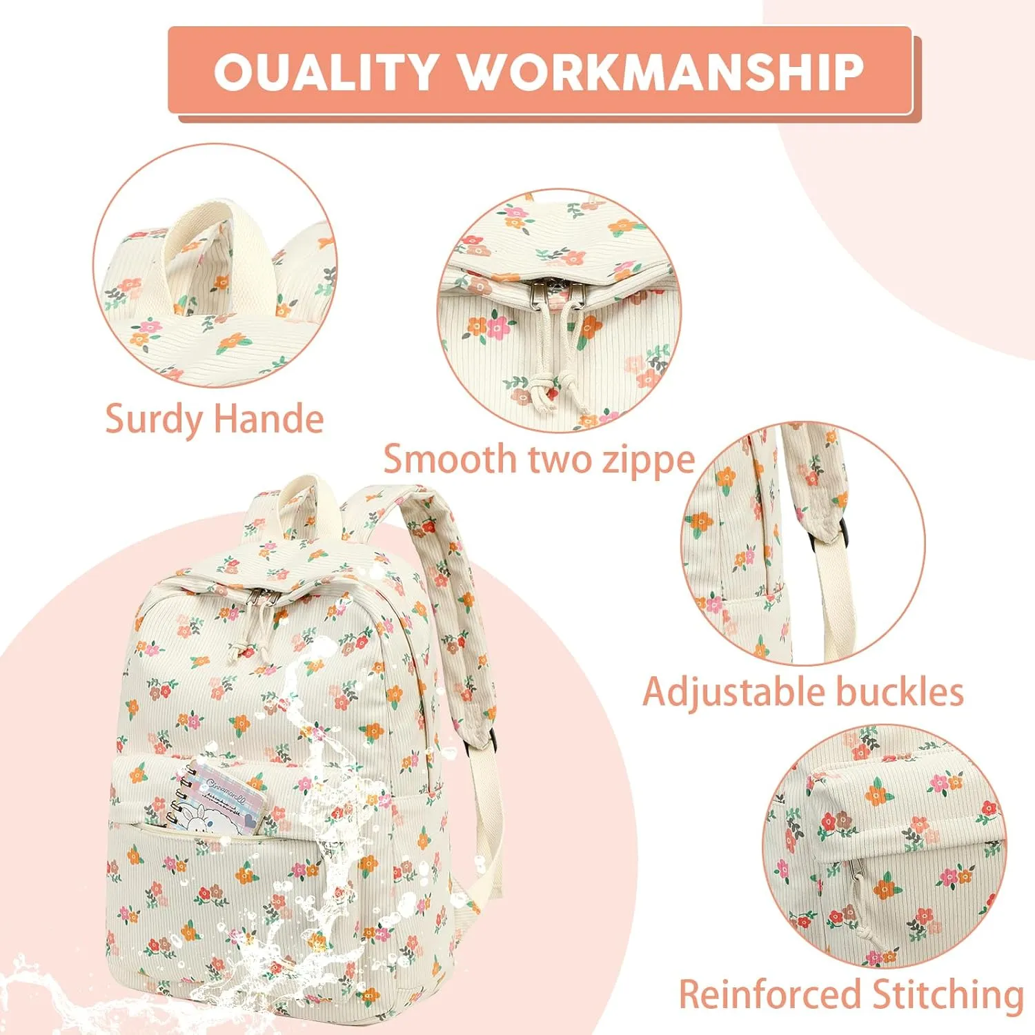 School Backpack Teen Girls Lightweight Bookbags Elementary Middle School College Back Pack Women Laptop Casual Daypacks