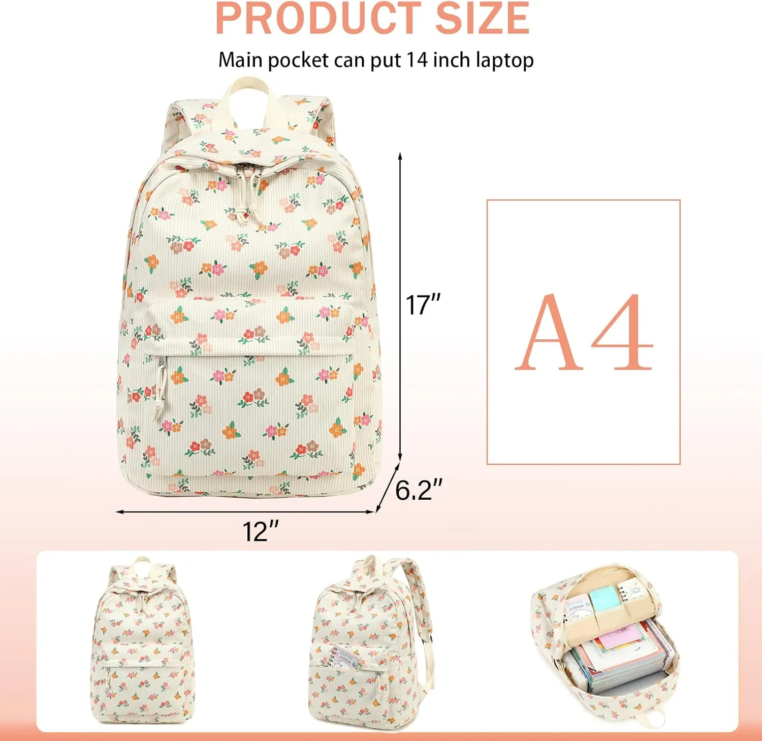 School Backpack Teen Girls Lightweight Bookbags Elementary Middle School College Back Pack Women Laptop Casual Daypacks