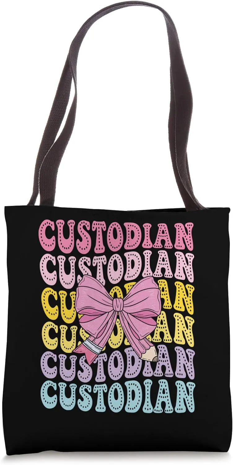 School Custodian Campus Manager Janitor Custodial Staff Tote Bag