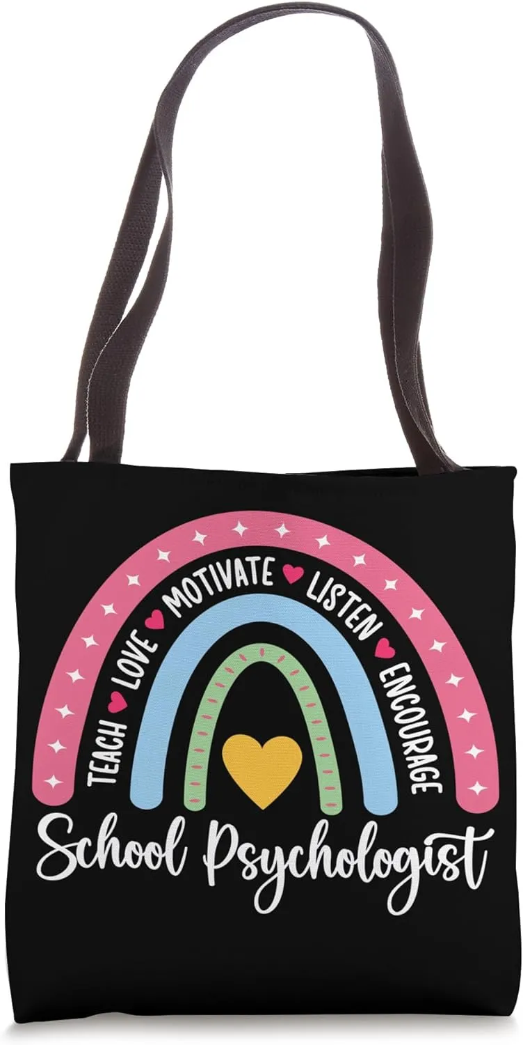 School Psychologist School Psych School Psychology Rainbow Tote Bag