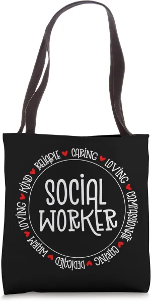 School Social Worker Cute Heart Women Men Public Servant Tote Bag