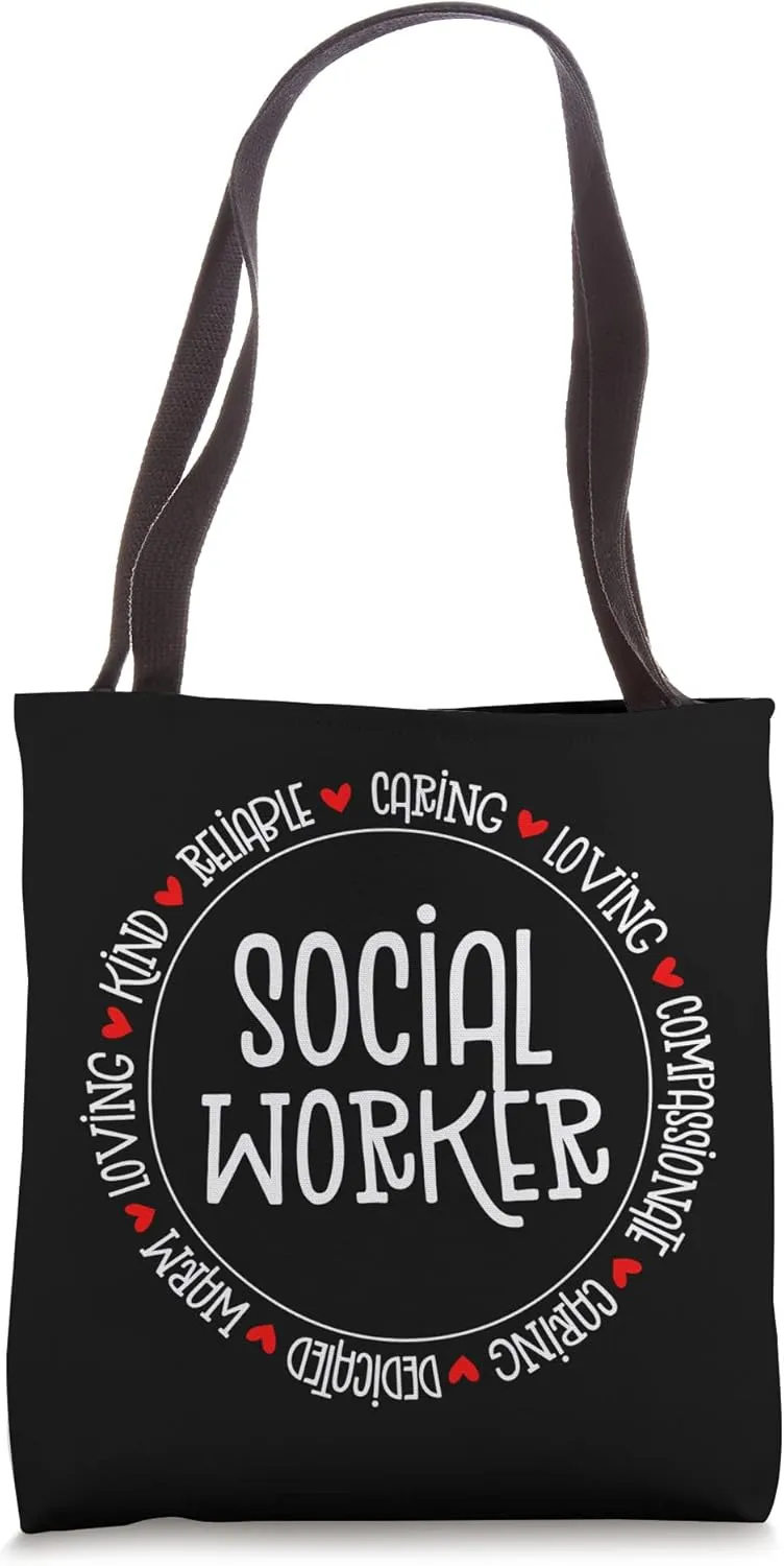 School Social Worker Cute Heart Women Men Public Servant Tote Bag