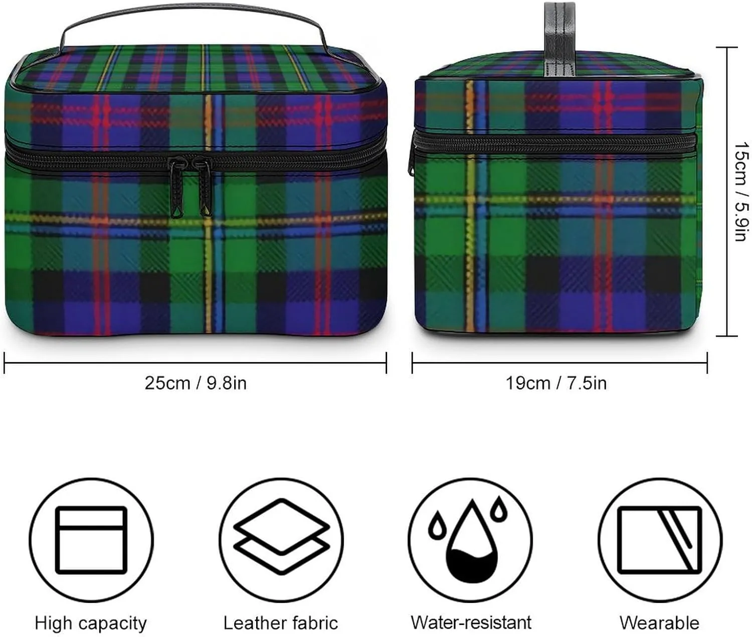 Scottish Clan Rose Hunting Tartan Plaid Large Capacity Soft And High-value Practical Makeup And Wash Bag
