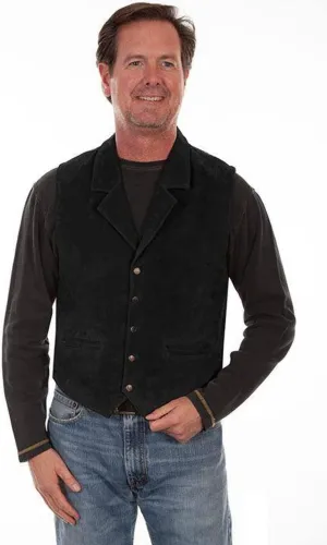 Scully Western Vest Mens Tailored Aztec Back Suede Snap F0_1045