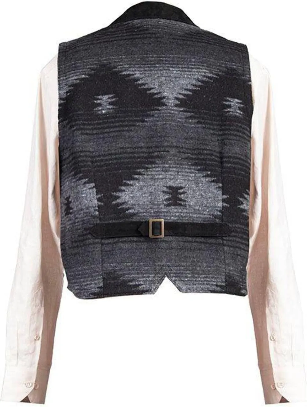 Scully Western Vest Mens Tailored Aztec Back Suede Snap F0_1045