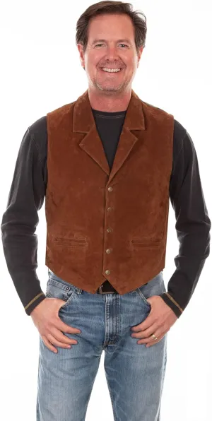 Scully Western Vest Mens Tailored Aztec Back Suede Snap F0_1045