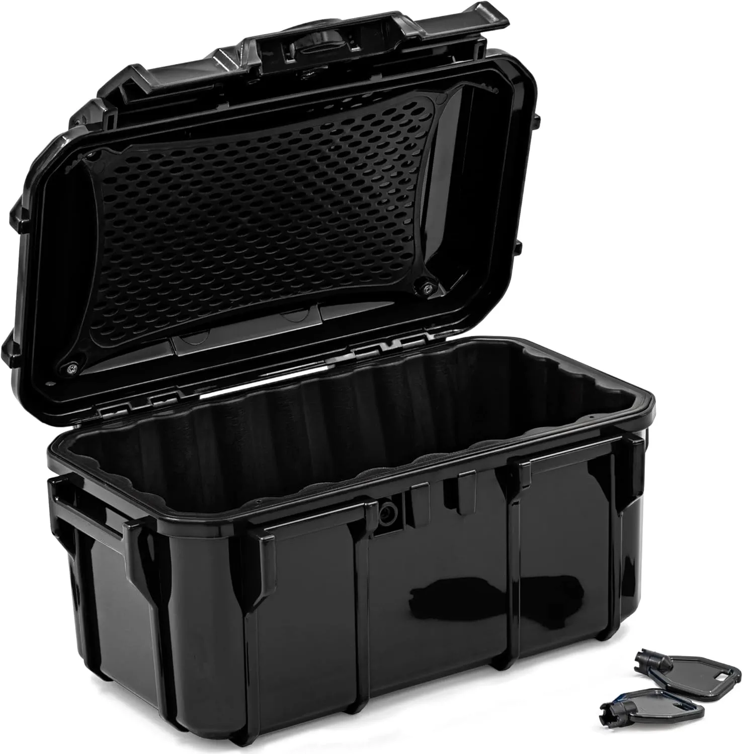 Seahorse 58 Portable Waterproof Dry Box Protective Case - Travel Safe/Mil Spec / IP67 Waterproof/USA Made - for Cameras, Ammunition, Rifle Ammo, Pistols, Smell Proof Box, Kids Toys (Black) (SE58-BK)