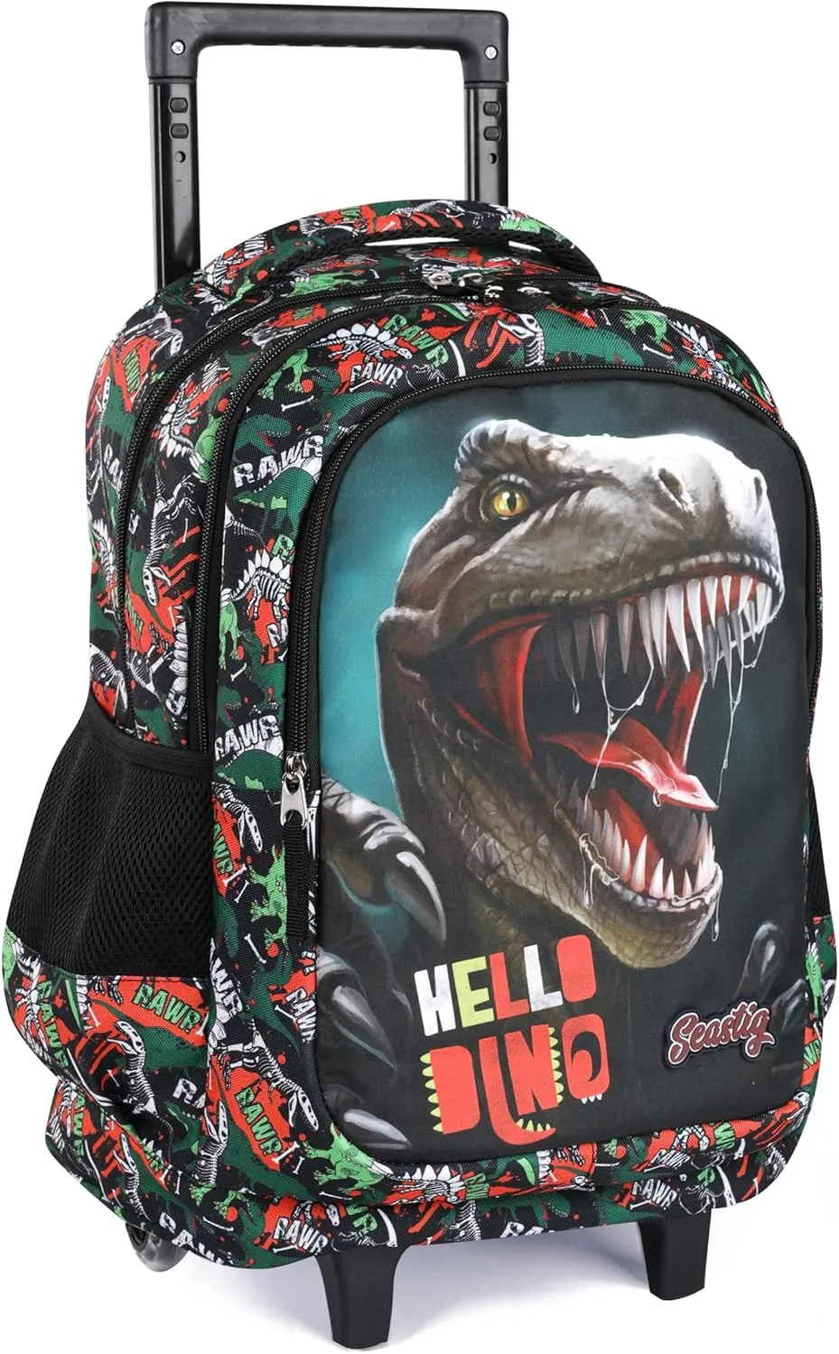 seastig Rolling Backpack for Kids Wheeled Backpack 18in Double Handle Backpack with Wheels