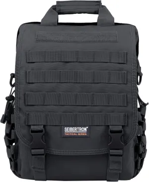 Seibertron Waterproof Molle Tactical 14"(inch) Laptop Sling BAG Backpack Black