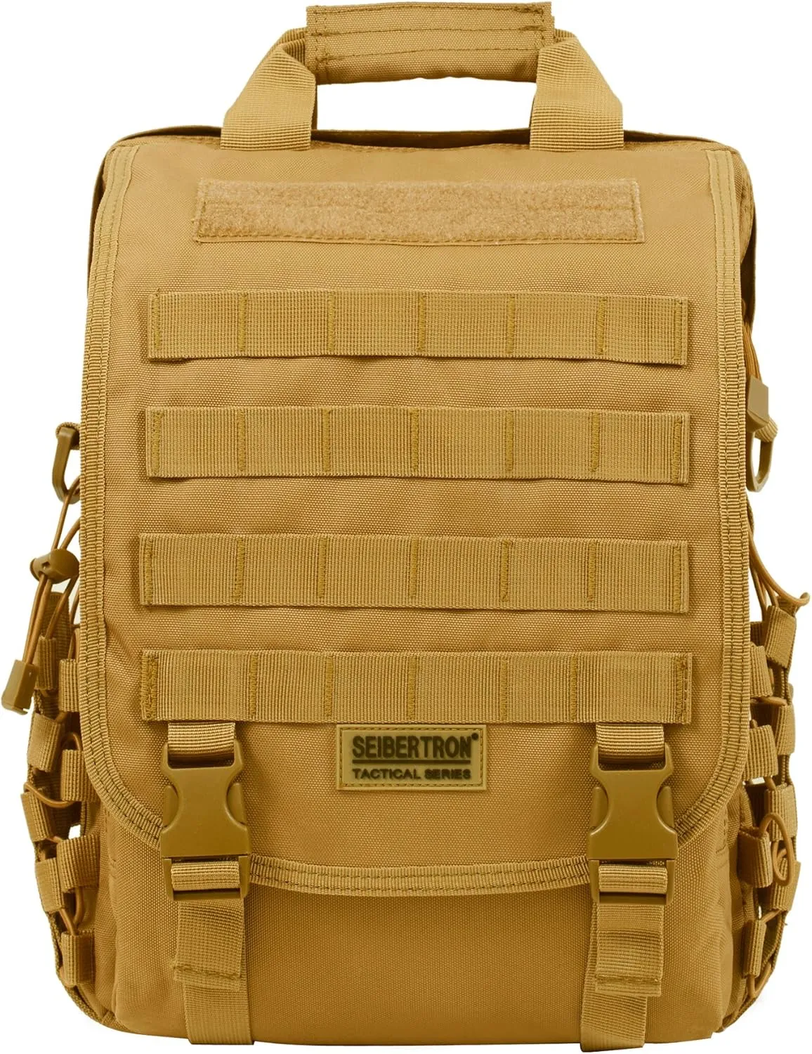 Seibertron Waterproof Molle Tactical 14"(inch) Laptop Sling BAG Backpack khaki