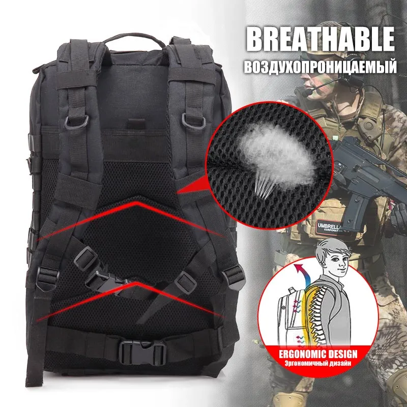 Selfree 50L Large Capacity Men's Tactical Backpack,  Softback