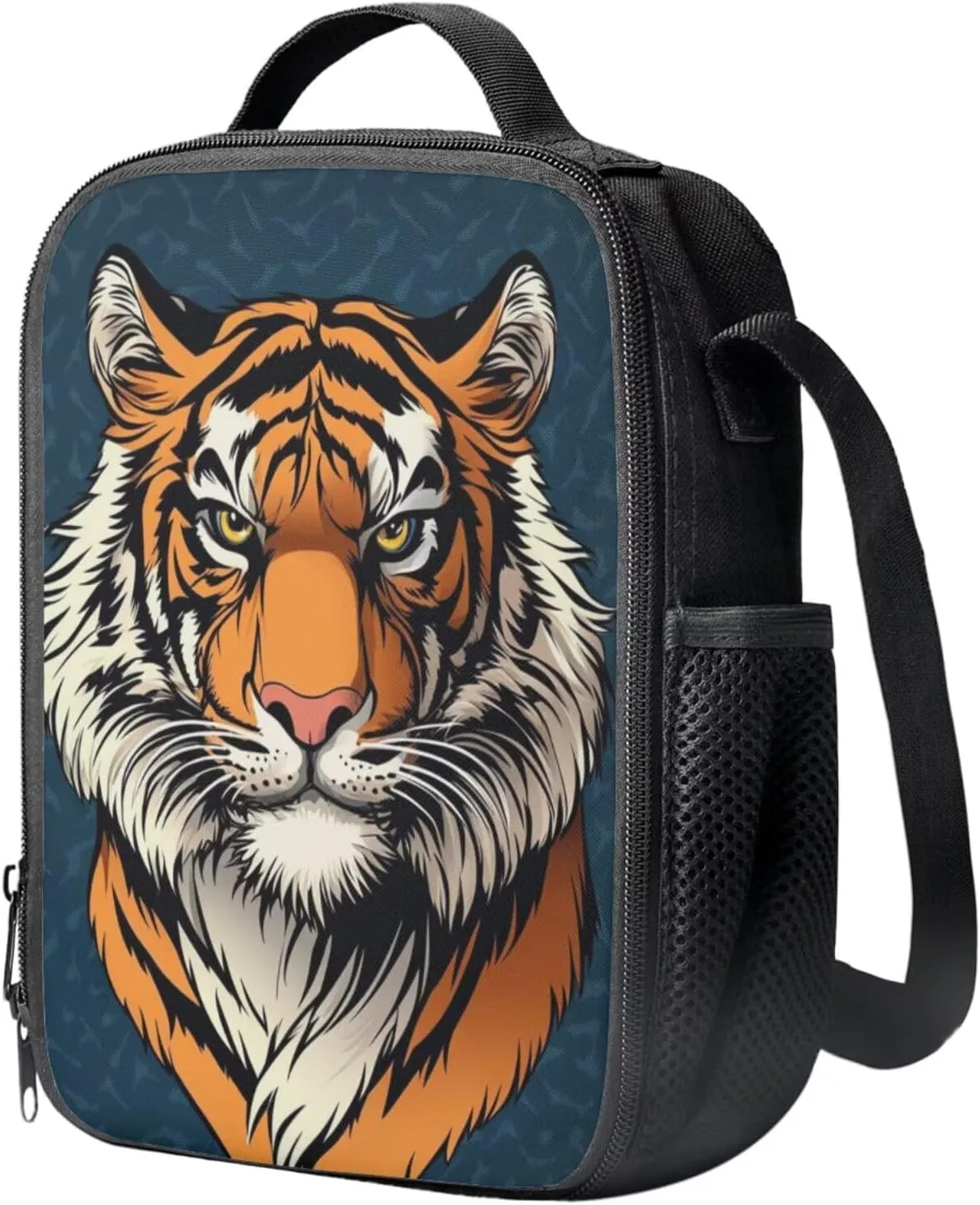 Serious Tiger Children'S Schoolbag Boys Primary School Boys Wear-Resistant 1Th Grade Large Capacity Shoulder Bag with Lunch Box Pencil Case Water Bottle Sleeve 4Pcs Set Bookbag