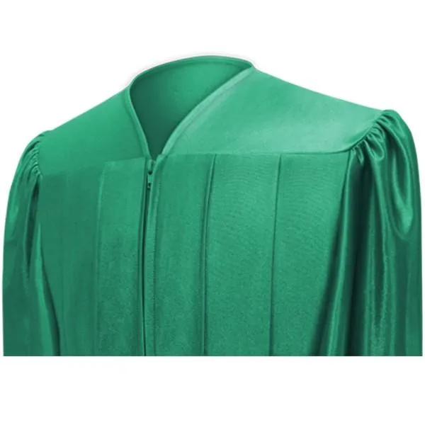 Shiny Emerald Green Junior High/Middle School Gown