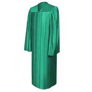 Shiny Emerald Green Junior High/Middle School Gown