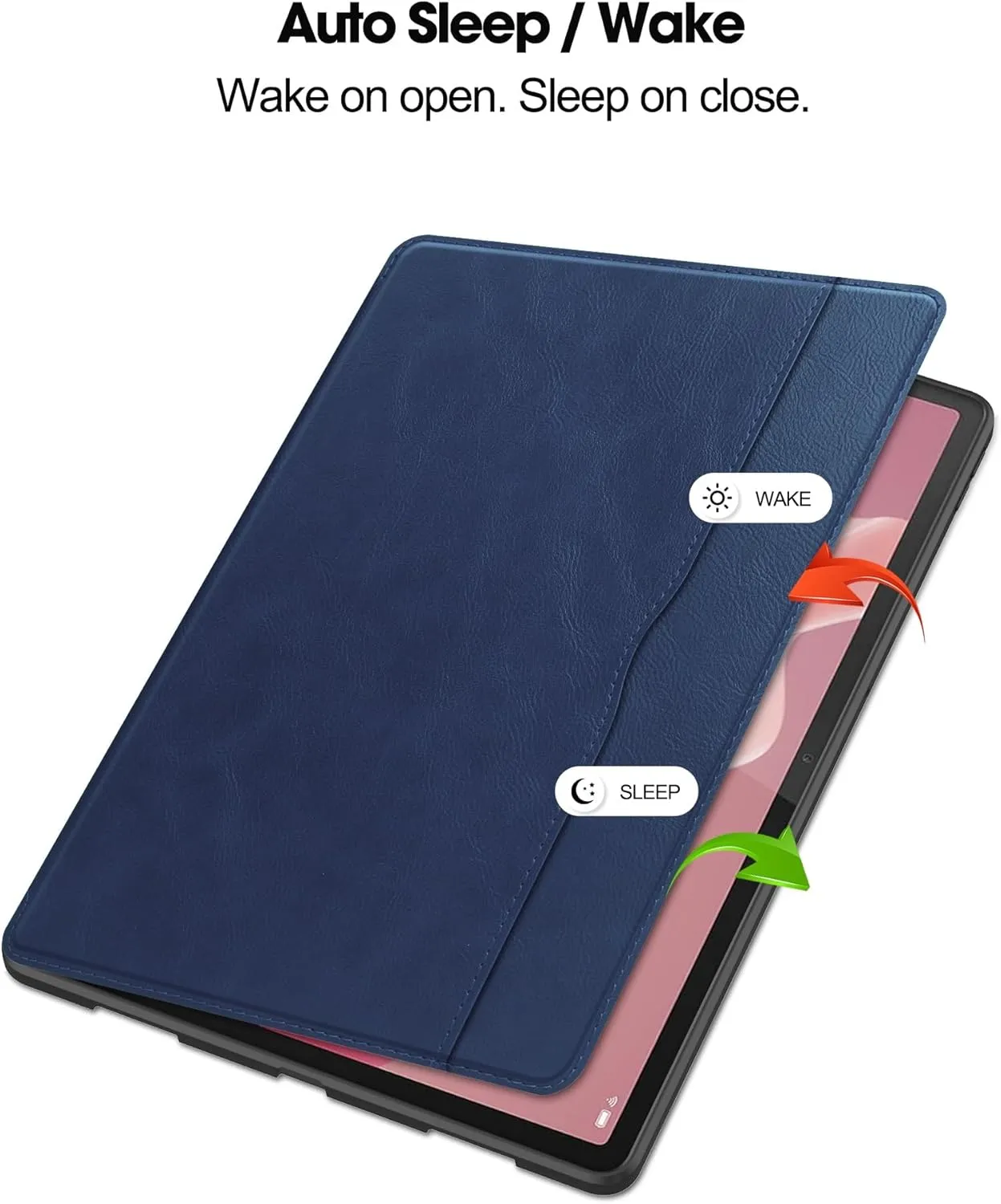 Shockproof Protective Case Premium Leather Flip Cover Tablet Case Compatible With Lenovo Tab P12/Tab Pad Pro 12.7 inch Case Sleep/Wake Function S Pen Holder, Book Style Protective Shell - Business Lea