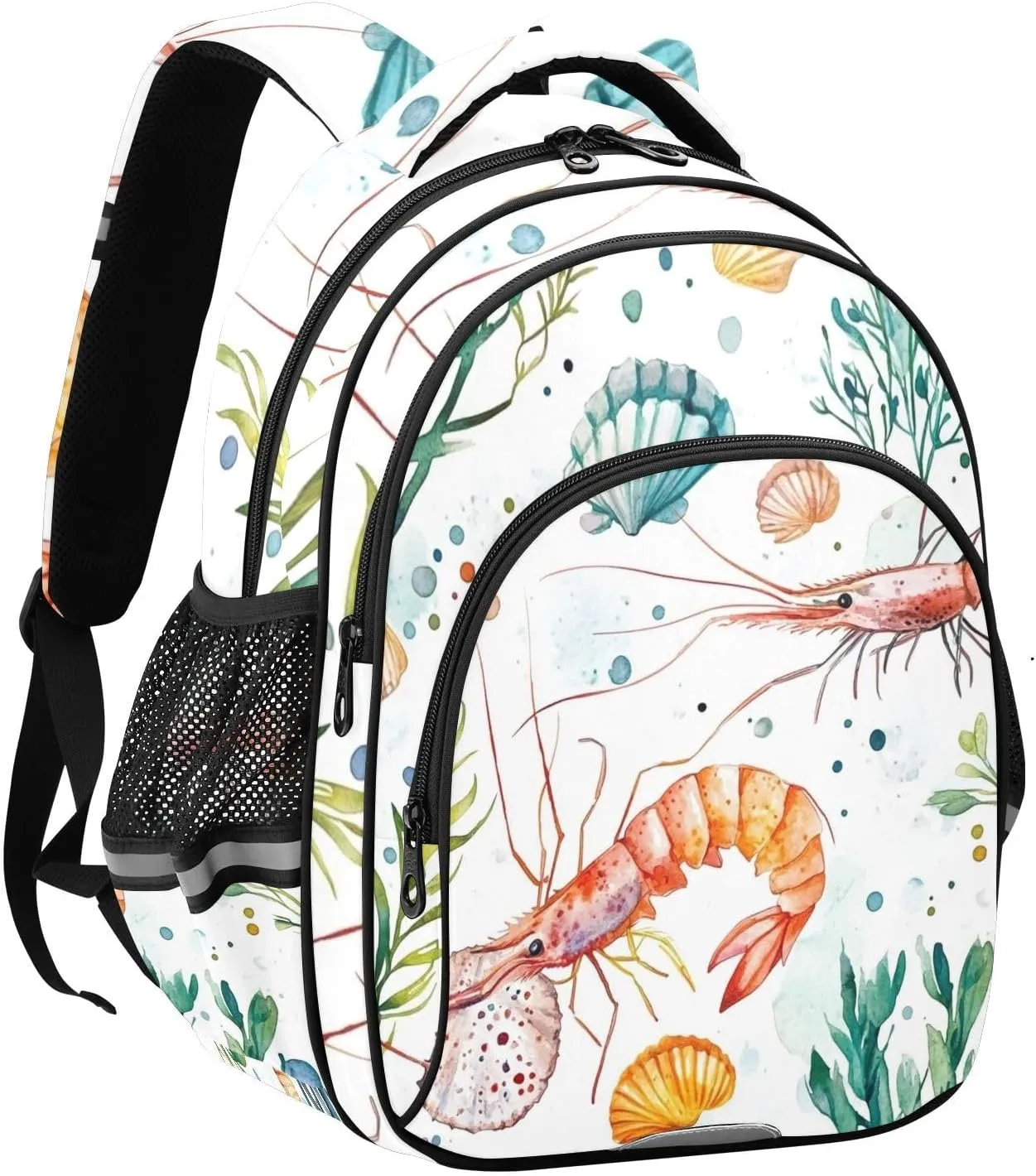 Shrimps Shells Seaweeds Backpack for Kids Elementary School Bag Boys Girls Bookbag Travel Backpack Daypack