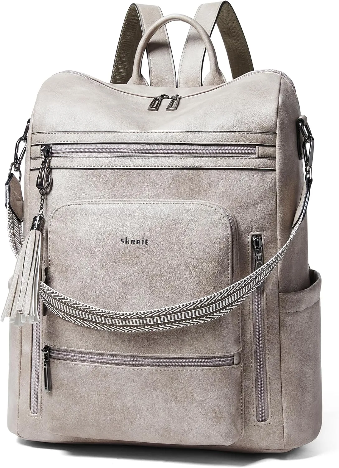 Shrrie Vegan Leather Laptop Backpack for Women 15.6 inch Work Backpack Fashion Travel Backpack Purse for Business College