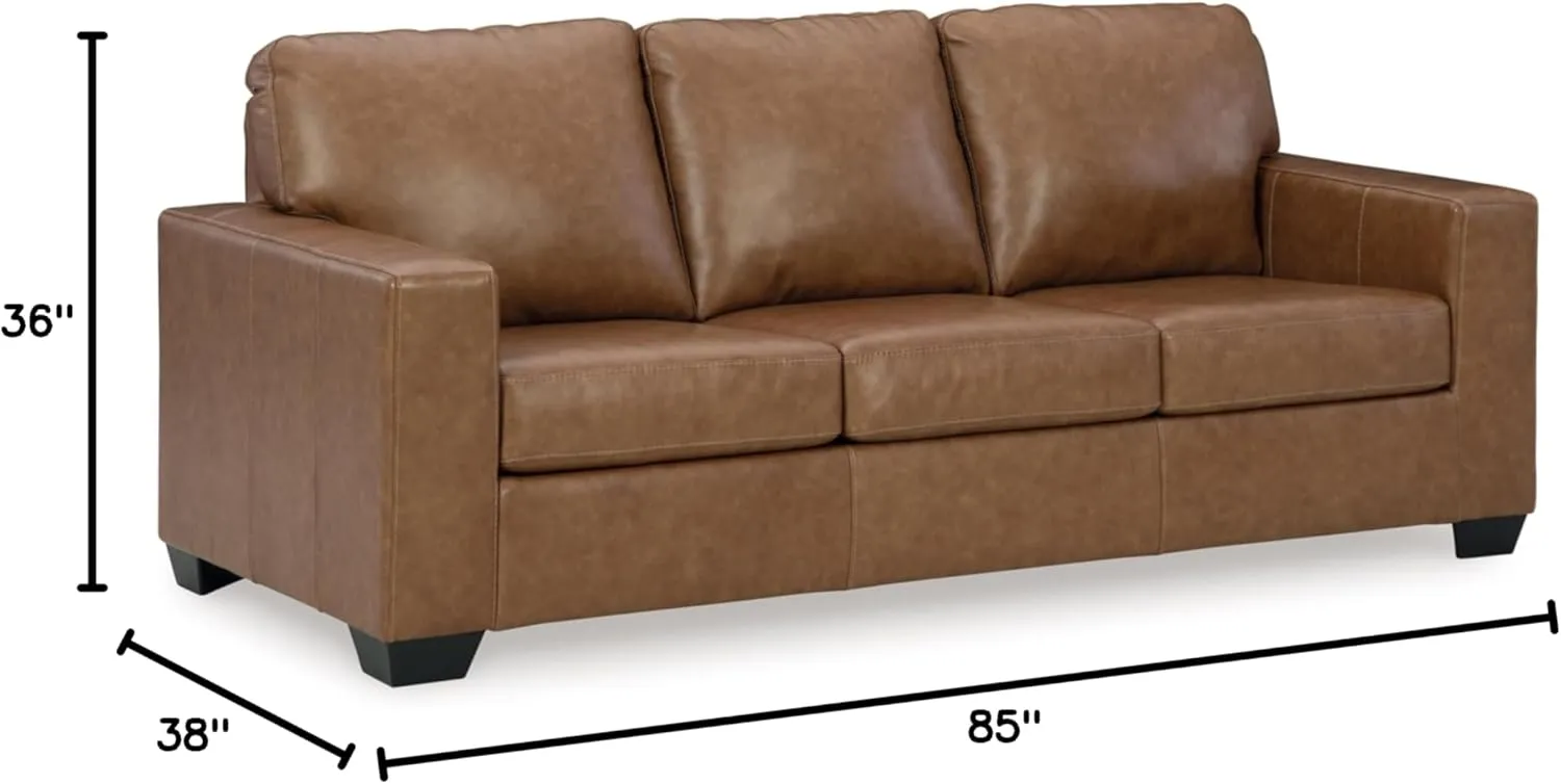 Signature Design by Ashley Bolsena Contemporary Leather Match Sofa, Dark Brown