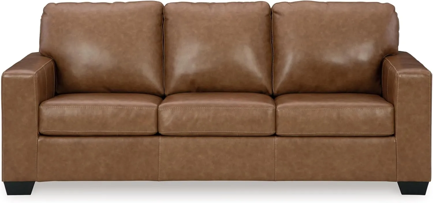Signature Design by Ashley Bolsena Contemporary Leather Match Sofa, Dark Brown