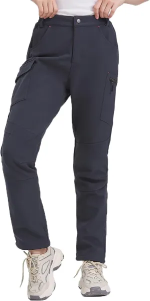 SKYROO Women's Winter Pants Fleece Lined Warm Pants for Hiking Outdoor Water Resistant Elastic Waist