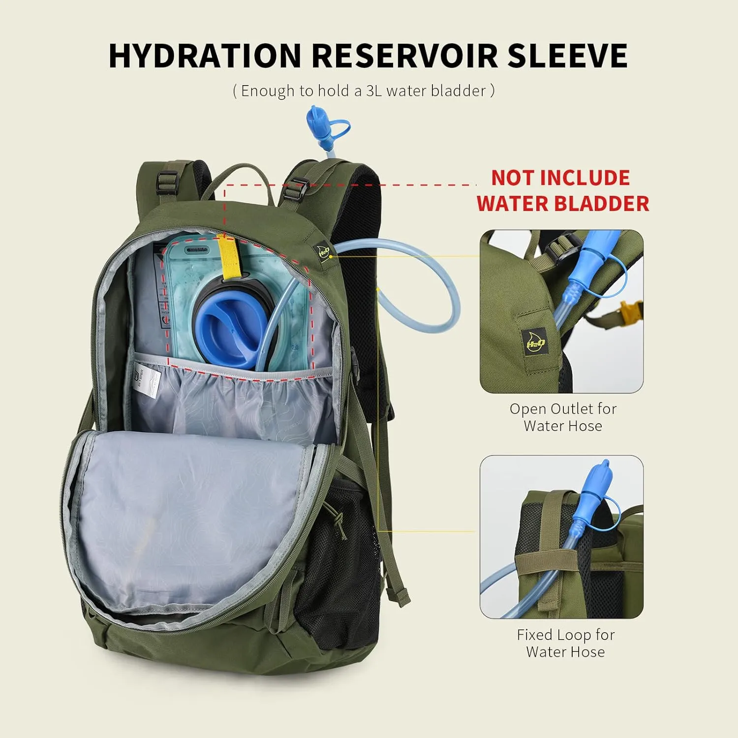 SKYSPER Hiking Backpack for Men Women, 35L Travel Backpack Waterproof Camping Backpack Outdoor Lightweight Daypack