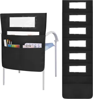 Small Chair Storage Pocket 14 Inch School Chair Bag Chairback Buddy Pocket Student Chair Pocket Chart Classroom Organizer with Name Tag for Primary School Chair up to 14'' Wide