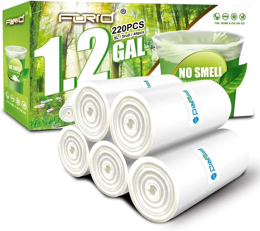 Small Clear Trash Bags – FORID 1.2 Gallon Garbage Bags 220 Count Wastebasket Bin Liners for Bathroom Bedroom Office Garbage Can - Durable & Thick Trash Bag - Thick & Durable Trash Bag