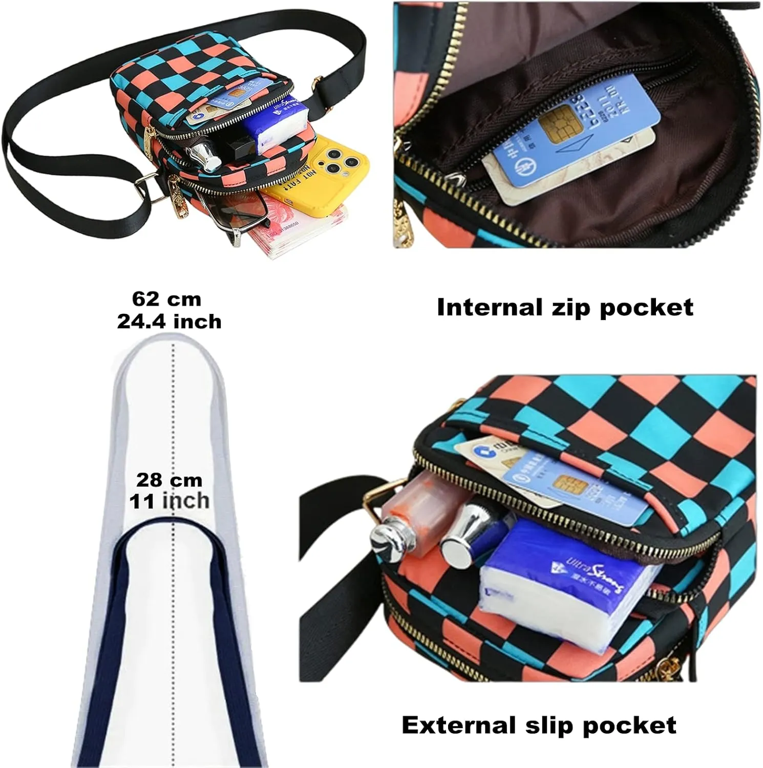 Small Crossbody Bags for Women Fashion Cell Phone Cross body Purses Mini Shoulder Bag Wallet Nylon Purse