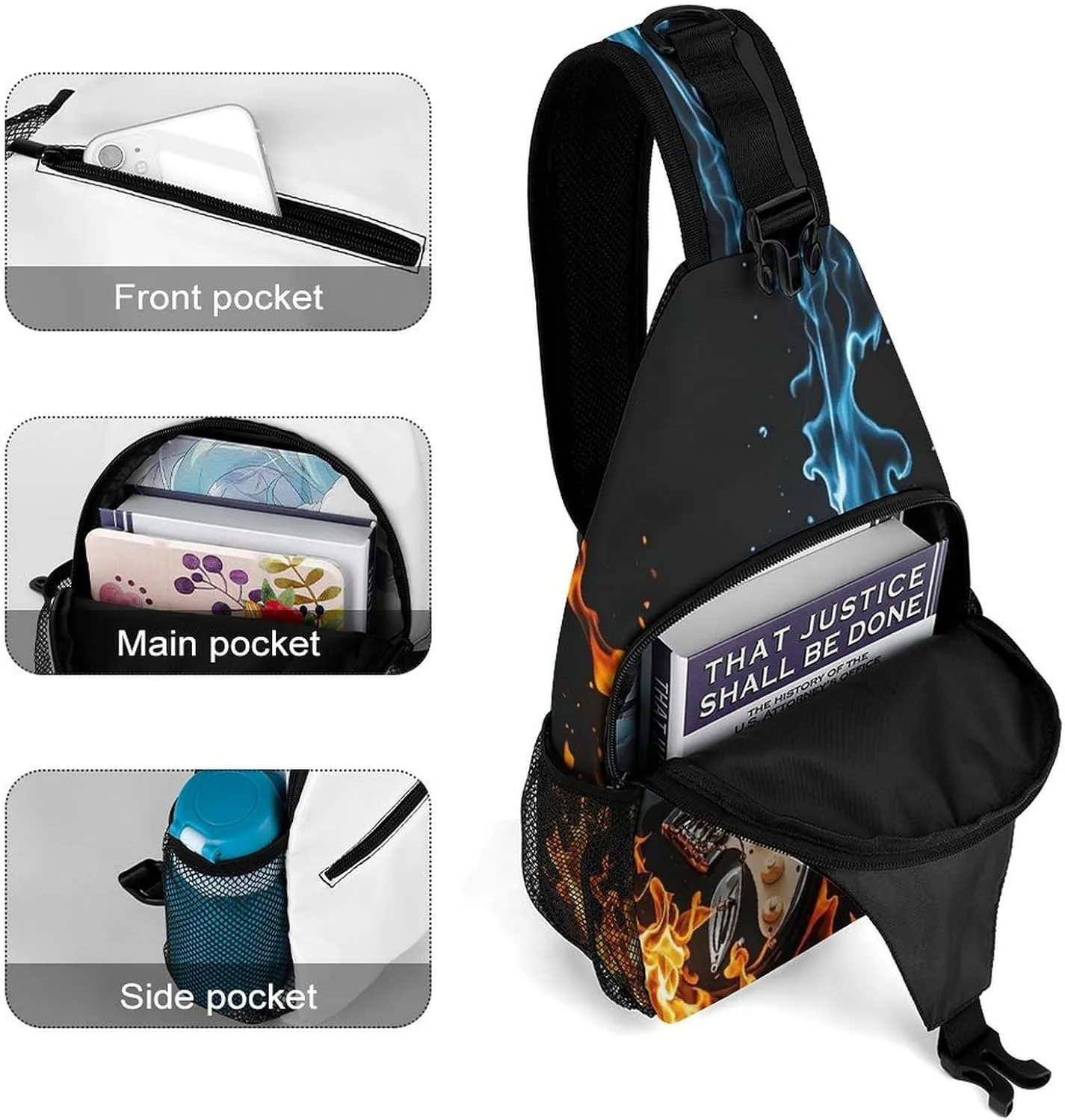 Small Crossbody Sling Backpack Dragonfly Chest Bags for Traveling Chest Fashion Shoulder Bag
