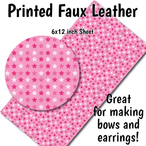 Small Scale Pink Stars - Faux Leather Sheet (SHIPS IN 3 BUS DAYS)