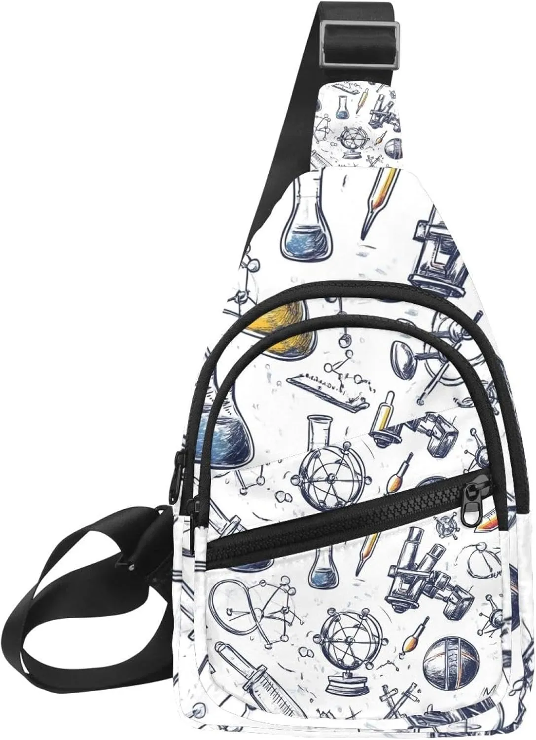 Small Sling Backpack Crossbody Sling Bag, Chest Bag Daypack, variety scientific education elements (1)